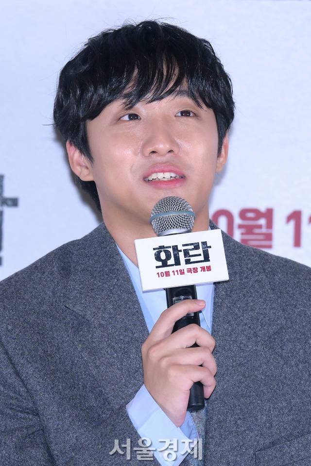 배우 홍사빈이 22일 오후 서울 강남구 메가박스 코엑스에서 진행된 영화 ‘화란’(감독 김창훈) 언론배급시사회 및 기자간담회에서 소감을 말하고 있다. 김규빈 기자