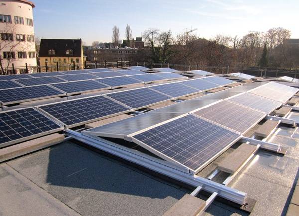 독일 프랑크푸르트 도심 내 태양광 발전 설비의 모습 [연합]