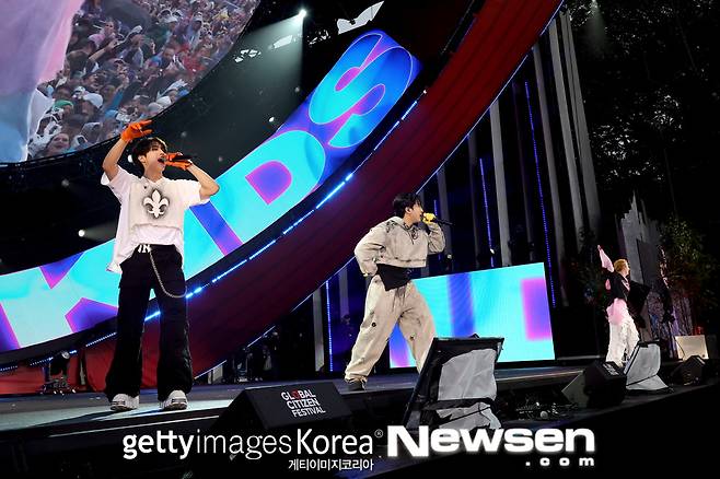 왼쪽부터 한, 창빈, 방찬/GettyImagesKorea 제공