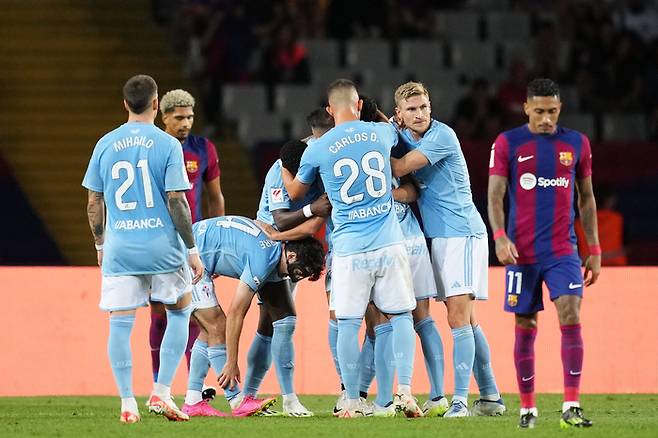 셀타 비고에 0-2로 끌려간 바르셀로나. Getty Images