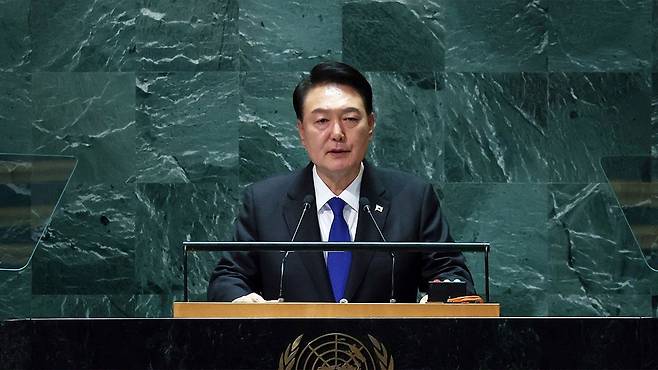 윤 대통령, 제78차 유엔총회 기조연설 [공동취재]