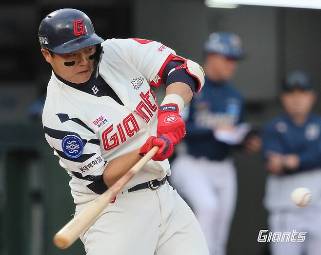 ▲ 여전히 팬들의 큰 기대를 모으고 있는 한동희 ⓒ롯데자이언츠