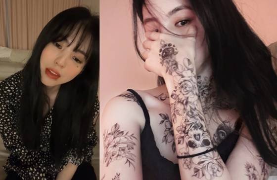 '타투 제거' 한소희, 이번엔 얼굴 피어싱..입술 뒤집으며 "징그러워 죄송" [종합]