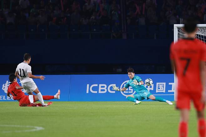▲ 키르기스스탄에 실점 장면 ⓒ연합뉴스