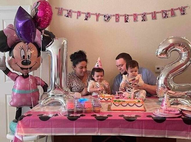 지난해 9월 3일 첫째 재스민과 둘째 제시카의 생일 파티 모습.