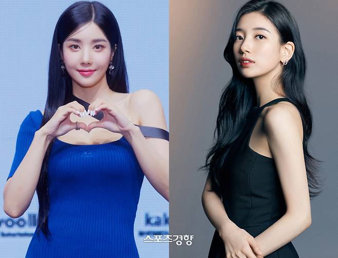 가수 권은비(왼쪽)과 배우 수지. 경향신문 자료사진