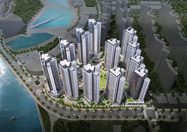 현대건설은 이달 경기 시흥시에 '힐스테이트 더웨이브시티'를 분양한다. 사진은 해당 단지 투시도. /현대건설