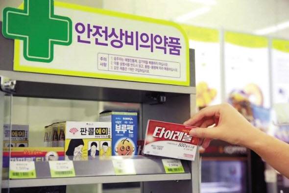 편의점에 진열돼 있는 안전상비의약품들 [뉴시스]