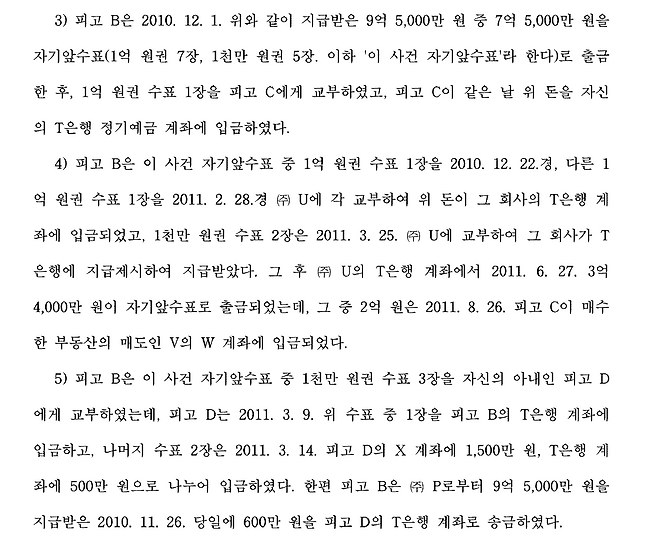 예금보험공사 - 조우형 민사 소송 1심 판결문(부산지법 2014가합48203 / 2016.4.27).&nbsp;피고인 B는 조우형, U는 조우형의 회사인 뮤지엄, P는 부산저축은행의 차명 회사인 화경건설이다.&nbsp;