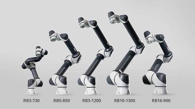 레인보우로보틱스의 협동로봇 제품.