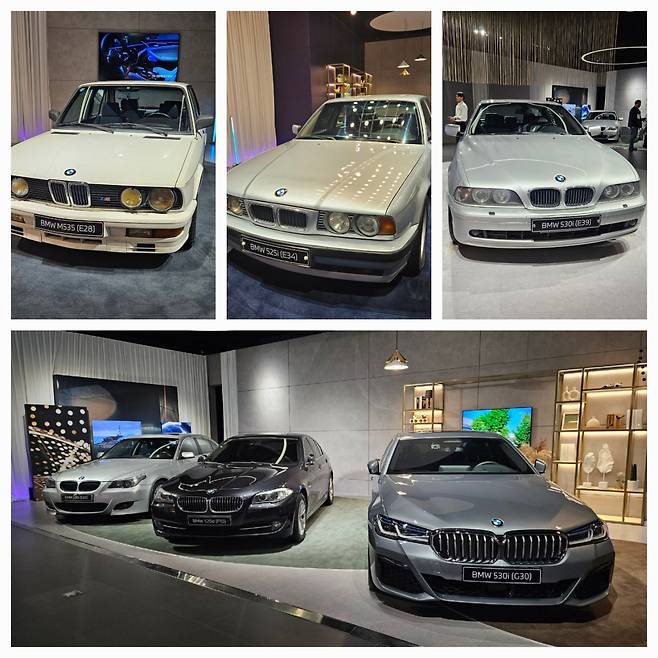 BMW 5시리즈의 다양한 모델들. [김지윤 기자]