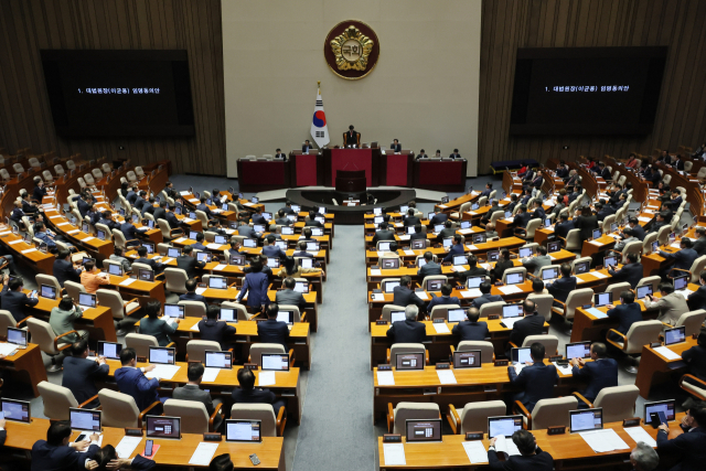 ▲6일 국회에서 열린 본회의에서 이균용 대법원장 후보자에 대한 임명동의안이 상정되고 있다. ⓒ연합뉴스