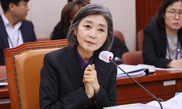 김행 여성가족부 장관 후보자가 지난 5일 국회에서 열린 인사청문회에서 의원 질의에 답변하고 있다. 연합뉴스