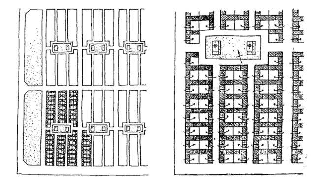 산곡 영단주택 준공 1년 후 현장 건축물을 조사한 일본 건축·민속학자 곤 와지로의 스케치에 획일적인 계획 주택의 모습이 그려져 있다. 가택종합연구재단 자료