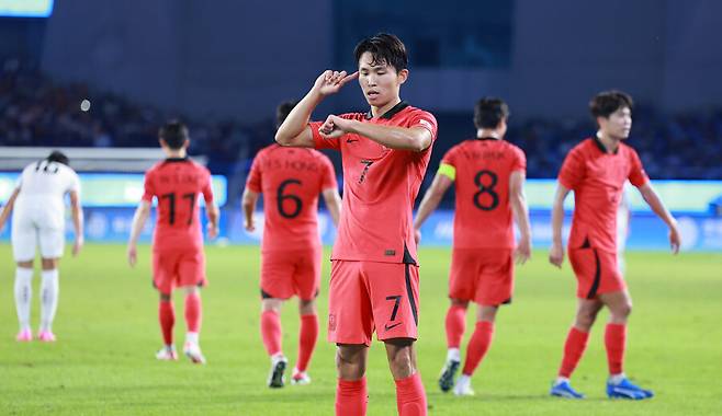 ▲ 대회 8골을 터트린 정우영은 한국의 사상 최초 AG 남자 축구 3연패에 혁혁한 공을 세웠다. ⓒ연합뉴스