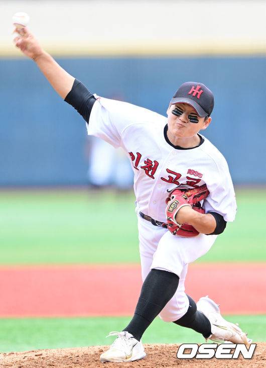 [OSEN=김성락 기자] 인천고 김택연. 2023.08.12 /ksl0919@osen.co.kr