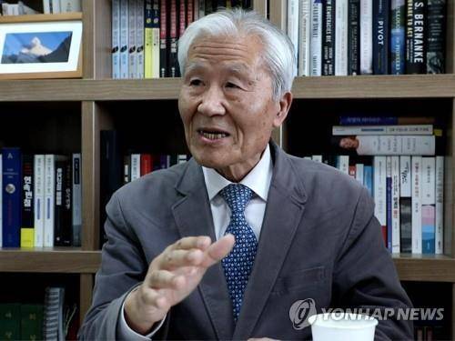 연합뉴스와 인터뷰 중인 조갑제 대표 [촬영 정한솔]