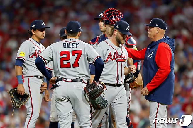 메이저리그 전체 승률 1위 애틀랜타 브레이브스는 디비전시리즈에서 탈락했다. ⓒ AFP=뉴스1