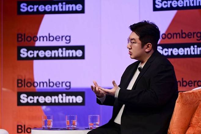 블룸버그 스크린타임 행사에 참석한 방시혁 하이브 의장[사진제공=Bloomberg Screentime]