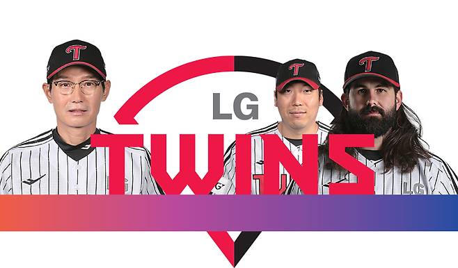 감독 염경엽, 외야수 김현수, 투수 켈리(왼쪽부터) ⓒLGTWINS 홈페이지