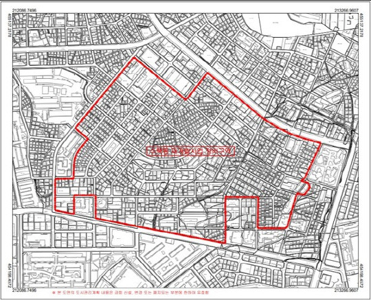 수택동 재개발 정비구역 결정도 [자료=구리시]