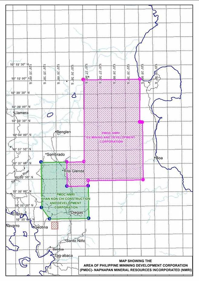 필리핀 MGB 13지역 마이닝 지도 중 일부. (사진=제이스코홀딩스) *재판매 및 DB 금지