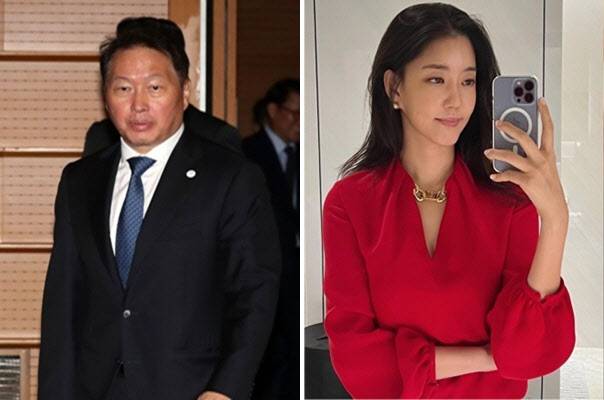 최태원 SK그룹 회장과 김희영 티앤씨 재단 이사장. (사진=뉴시스, 김희영 이사장 인스타그램)