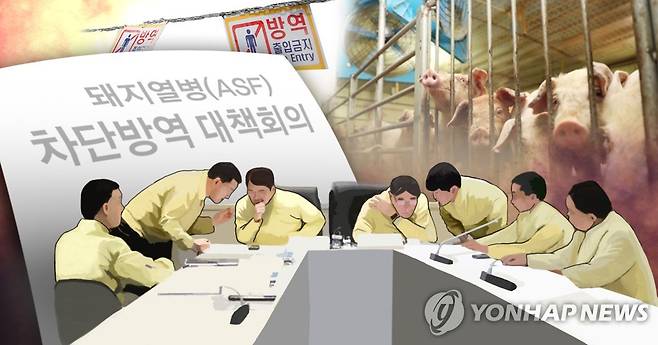 아프리카돼지열병(ASF) 차단 방역 대책회의 (PG) [권도윤 제작] 사진합성·일러스트