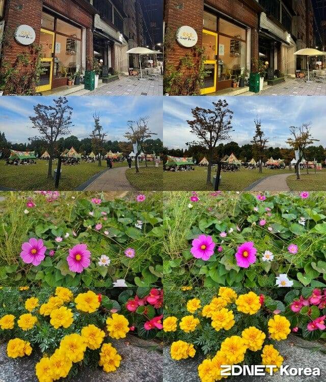 갤럭시S23 울트라(왼쪽)와 아이폰15 프로맥스 일반 사진 비교 (사진=지디넷코리아)