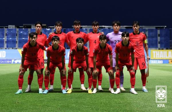 지난 6월 태국에서 열린 2023 AFC U-17 아시안컵 카타르전 당시 선발 라인업. 사진=대한축구협회