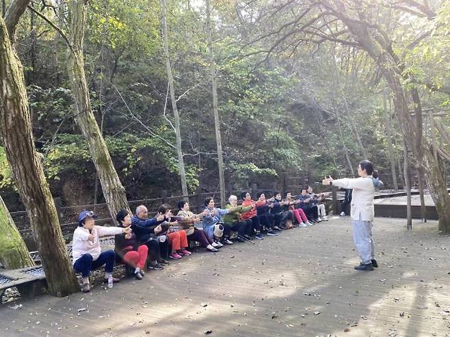 산림치유 프로그램 ‘숲, 기억과 가족을 잇다’. (의성군 제공)