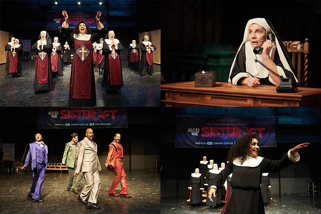 The "Sister Act" cast perform during an open rehearsal that took place at Dongseo University in Busan, Wednesday. (EMK)