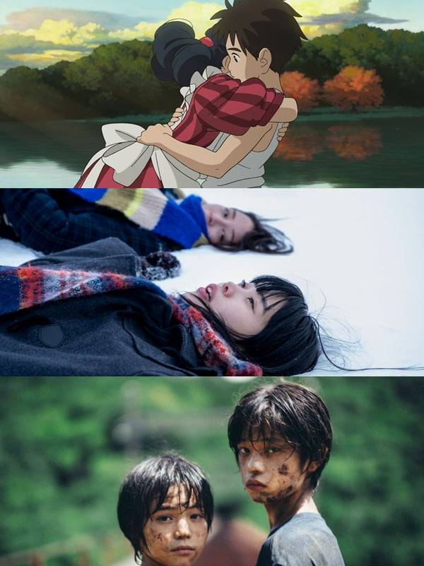 영화 '그대들은 어떻게 살 것인가'(감독 미야자키 하야오), '키리에의 노래'(감독 이와이 슌지), '괴물'(감독 고레에다 히로카즈) 스틸컷. /사진제공=메가박스중앙㈜, 미디어캐슬