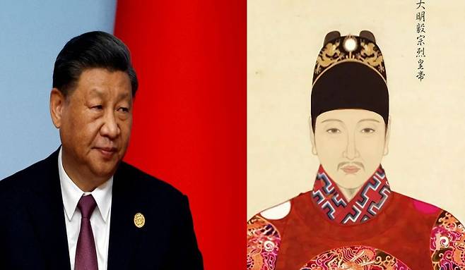 시진핑 중국 국가주석과 명나라 마지막 황제 숭정제. /조선일보DB, 바이두