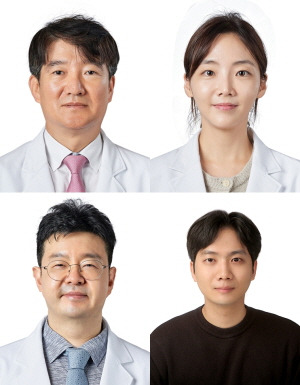 왼쪽부터 서성준 교수, 박귀영 교수, 김범준 교수, 이윤환 전공의./사진=중앙대병원