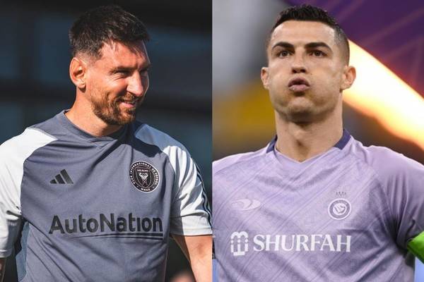리오넬 메시(왼쪽, 인터마이애미), 크리스티아누 호날두(알나스르). 인터마이애미 트위터 캡처, 게티이미지코리아