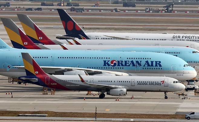 인천공항 전망대에서 바라본 인천국제공항 계류장 모습. 사진=연합뉴스