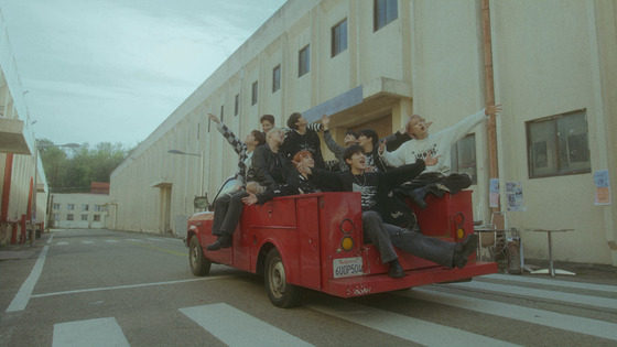 Scenes from boy band Golden Child's music video for new track ″Feel me″ [WOOLLIM ENTERTAINMENT]