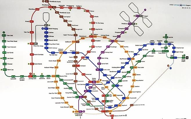 대중교통의 천국, 싱가포르 메트로 노선도