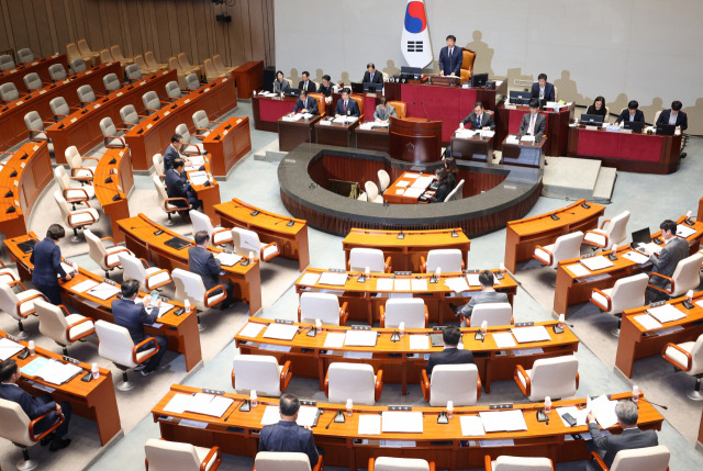 1일 국회에서 열린 예산결산특별위원회 전체회의에서 서삼석 위원장이 회의를 진행하고 있다. 사진=연합뉴스