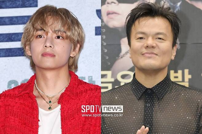 ▲ 방탄소년단 뷔(왼쪽), 박진영. ⓒ곽혜미 기자