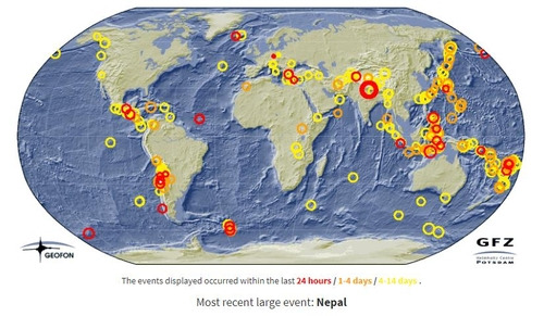 네팔 지진 ⓒGFZ=연합뉴스