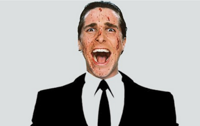 영화 ‘아메리칸 사이코’의 주인공 패트릭 베이트먼을 연기한 배우 크리스찬 베일. 이 영화의 원작은 동명의 소설이었습니다. [IMDb·라이언스게이트]