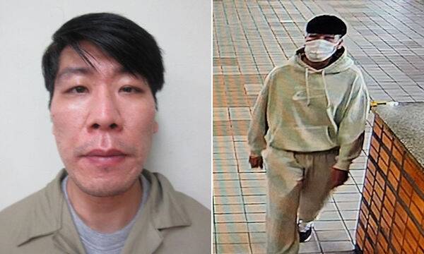 수배 중인 특수강도 피의자 김길수(36)의 사진. 왼쪽은 지난 2일 서울구치소 입소 당시 모습. 오른쪽은 지난 4일 오후 4시 44분께 포착된 모습. 법무부 제공