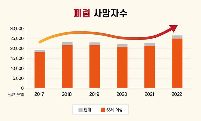 자료출처|국가통계포털(KOSIS) 통계표 폐렴(J12-J18)