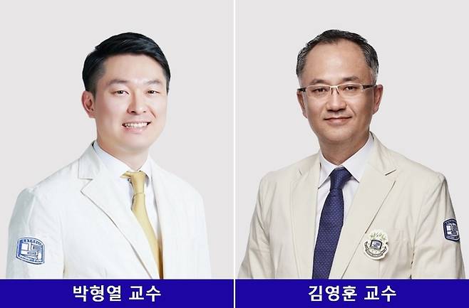 (왼쪽부터) 가톨릭대학교 은평성모병원 정형외과 박형열 교수, 서울성모병원 정형외과 김영훈 교수