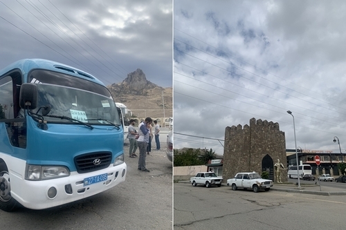 쿠바행 시외버스(좌), 아제르바이잔의 고요한 소도시 쿠바 도심 전경(우)