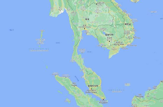 태국 지도 [구글맵 캡처. 재판매 및 DB 금지]