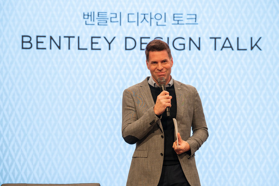 Christian Schlick, head of Bentley Motors' Korean operation, speaks during a press event held in eastern Seoul on Thursday. [BENTLEY MOTORS KOREA]