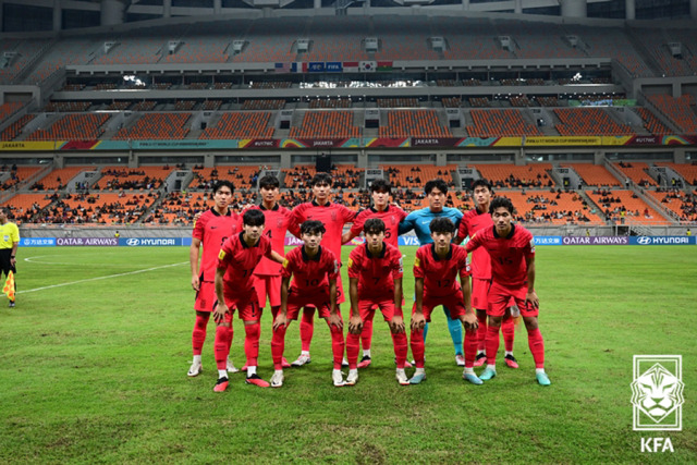 변성환 감독이 이끄는 17세 이하 대표팀. /대한축구협회 제공